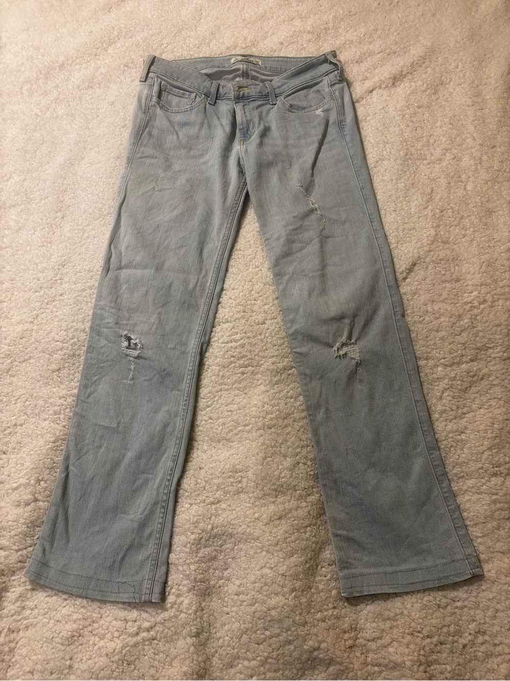 Light Blue Women's Distressed Bootcut Jeans1751
